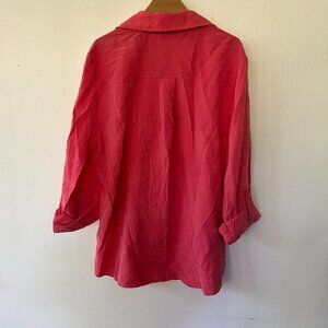 Chicos Button Front Blouse Womens Size 4 Pink Collared Chicos 0